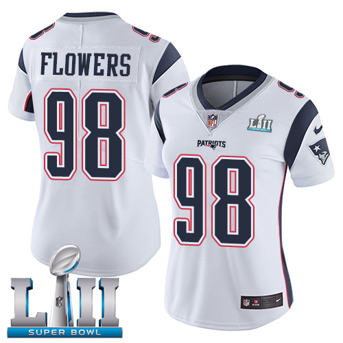 Nike Patriots #98 Trey Flowers White Super Bowl LII Women's Stitched NFL Vapor Untouchable Limited Jersey